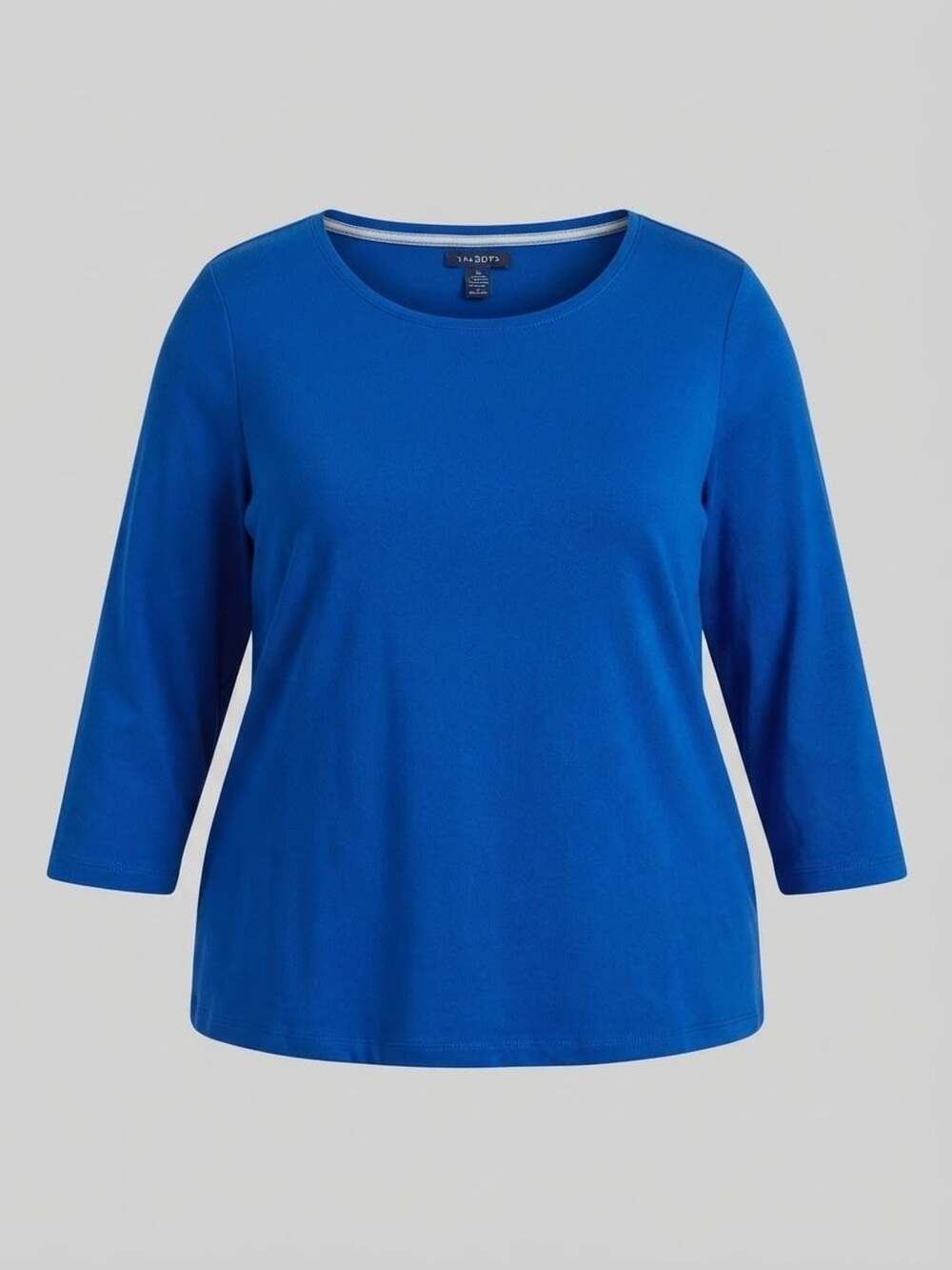 Talbots Petites Women's Blue 100% Cotton 3/4 Sleeve Boatneck Top XL